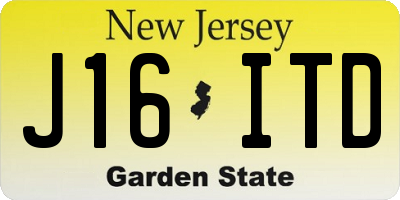 NJ license plate J16ITD