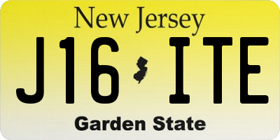 NJ license plate J16ITE