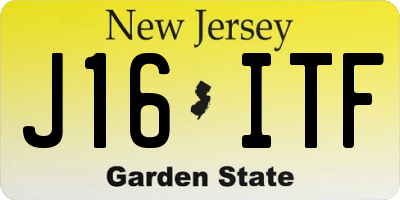 NJ license plate J16ITF