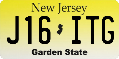 NJ license plate J16ITG