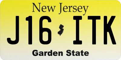 NJ license plate J16ITK