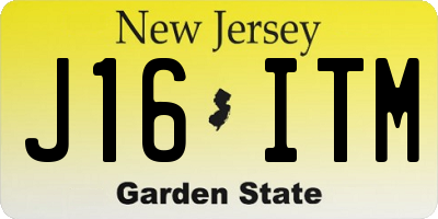 NJ license plate J16ITM