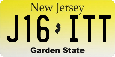 NJ license plate J16ITT