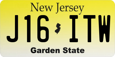 NJ license plate J16ITW