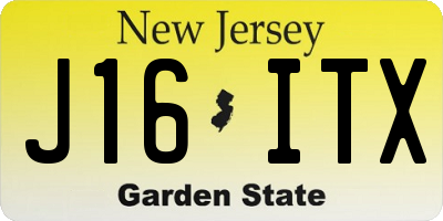 NJ license plate J16ITX