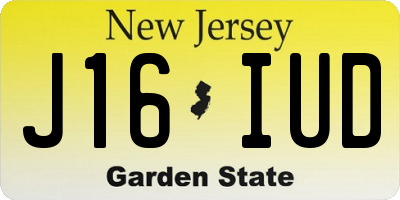 NJ license plate J16IUD