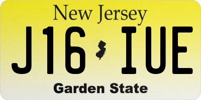 NJ license plate J16IUE