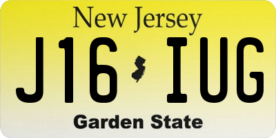 NJ license plate J16IUG