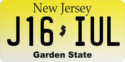 NJ license plate J16IUL