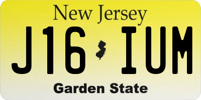 NJ license plate J16IUM