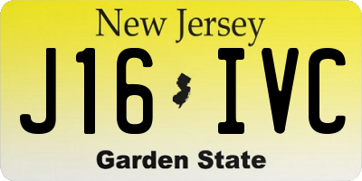 NJ license plate J16IVC