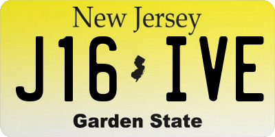 NJ license plate J16IVE