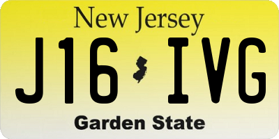NJ license plate J16IVG