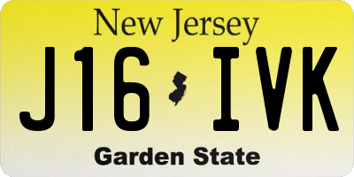 NJ license plate J16IVK
