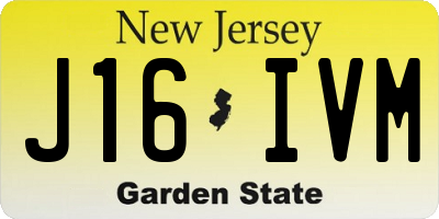 NJ license plate J16IVM