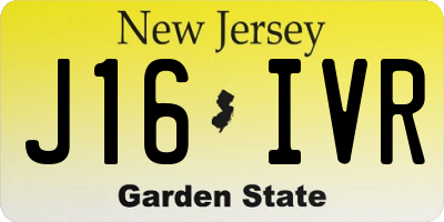 NJ license plate J16IVR