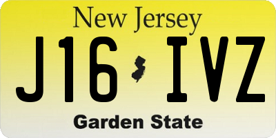 NJ license plate J16IVZ