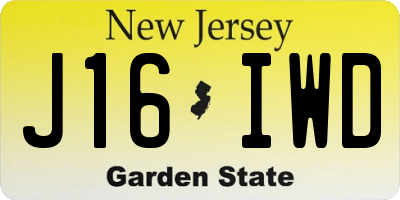 NJ license plate J16IWD
