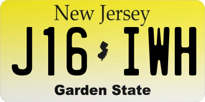 NJ license plate J16IWH