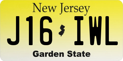 NJ license plate J16IWL