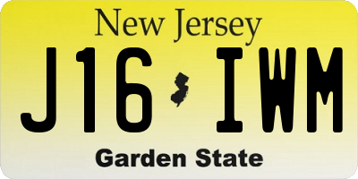 NJ license plate J16IWM