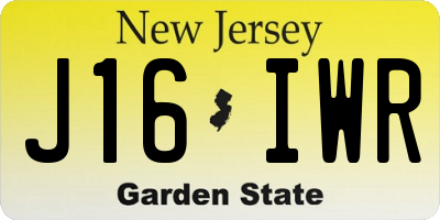 NJ license plate J16IWR