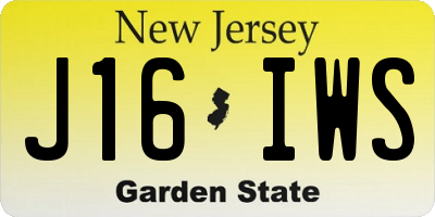 NJ license plate J16IWS