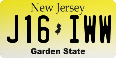 NJ license plate J16IWW