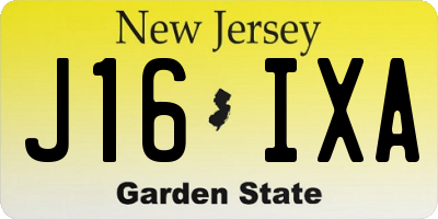 NJ license plate J16IXA