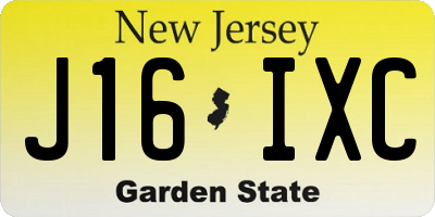 NJ license plate J16IXC