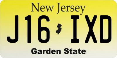 NJ license plate J16IXD
