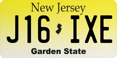 NJ license plate J16IXE