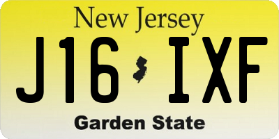 NJ license plate J16IXF