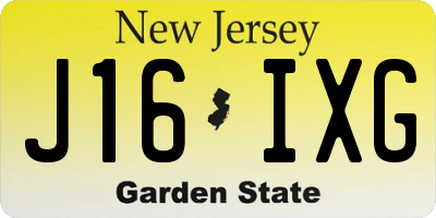 NJ license plate J16IXG