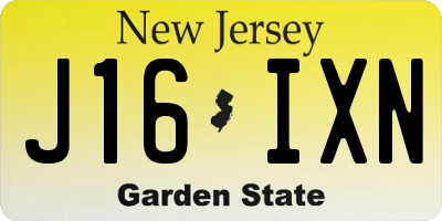 NJ license plate J16IXN