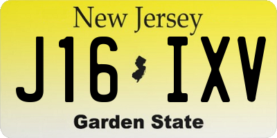 NJ license plate J16IXV