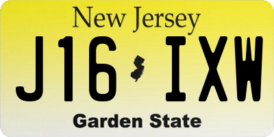 NJ license plate J16IXW