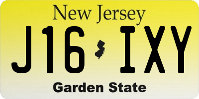 NJ license plate J16IXY