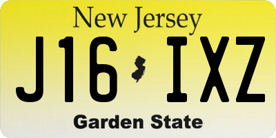NJ license plate J16IXZ