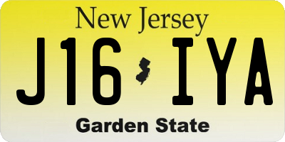NJ license plate J16IYA