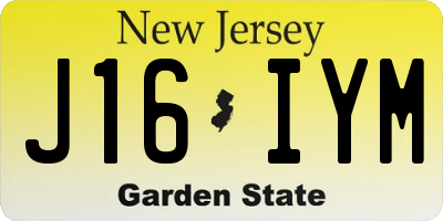 NJ license plate J16IYM