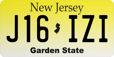 NJ license plate J16IZI