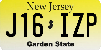 NJ license plate J16IZP