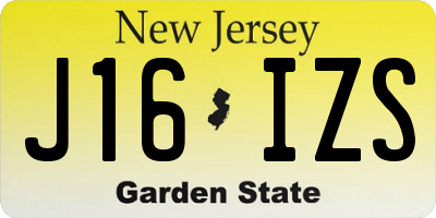 NJ license plate J16IZS