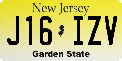 NJ license plate J16IZV