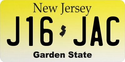 NJ license plate J16JAC