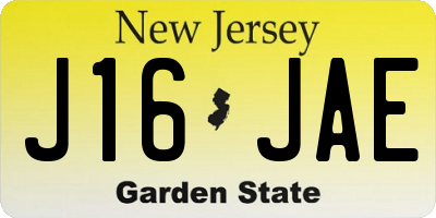 NJ license plate J16JAE