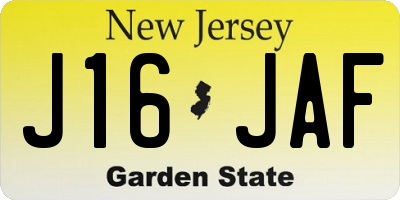 NJ license plate J16JAF