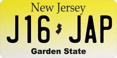 NJ license plate J16JAP
