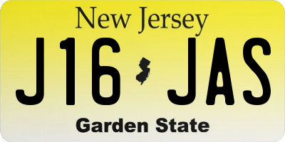 NJ license plate J16JAS
